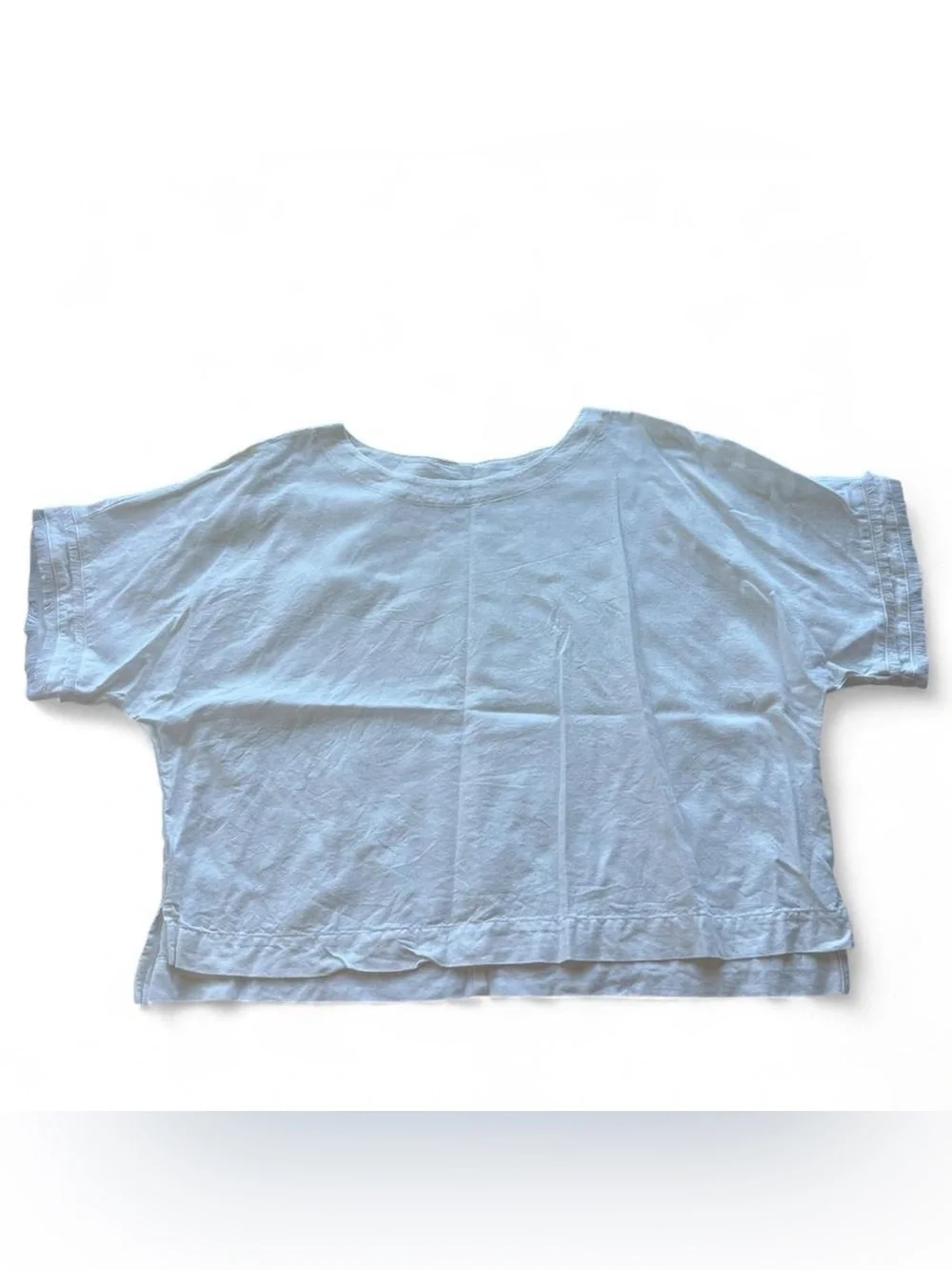 Anne Klein White Linen Short Sleeve Top - Picture 1 of 4